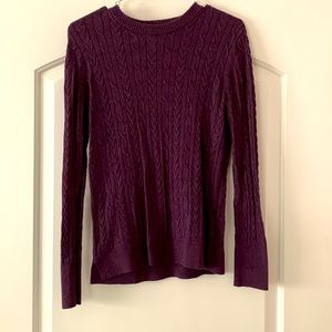 Super comfortable and cute purple cable knit sweater